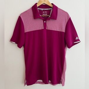 ADIDAS Short Sleeve Polo Shirt Golf Athleisure Pickleball Casual Pink Size M